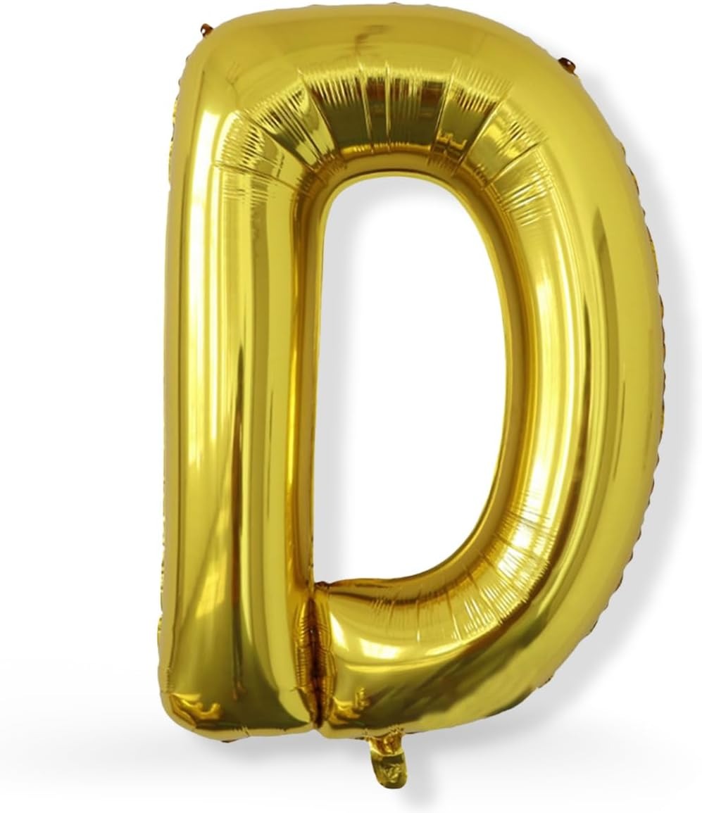 Golden Foil Letter D Balloon Birthday Party Decor