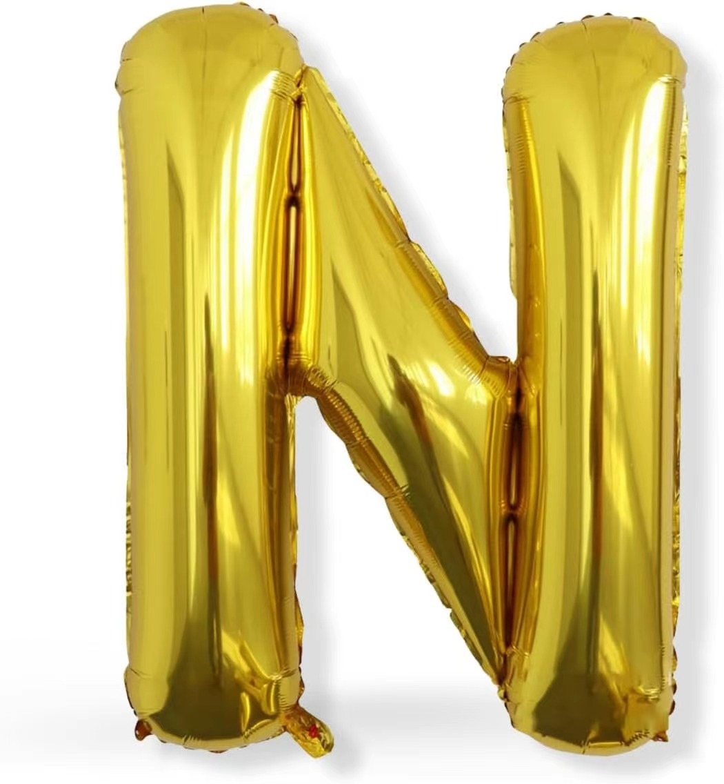 Golden Foil Letter N Balloon Birthday Party Decor